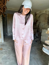 Isobel Silk Blend LS Top - Powder Pink