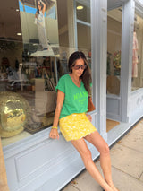 Aveline Sequin Mini Skirt - Lemon