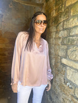 Kaite Silk Blend Blouse Powder Pink