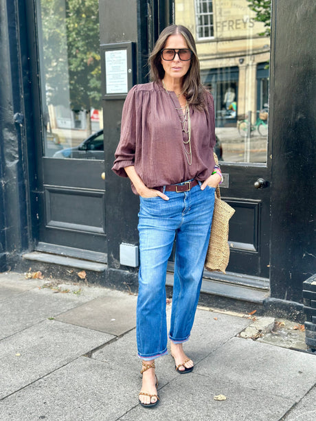 JoJo Floaty Blouse - Chocolate