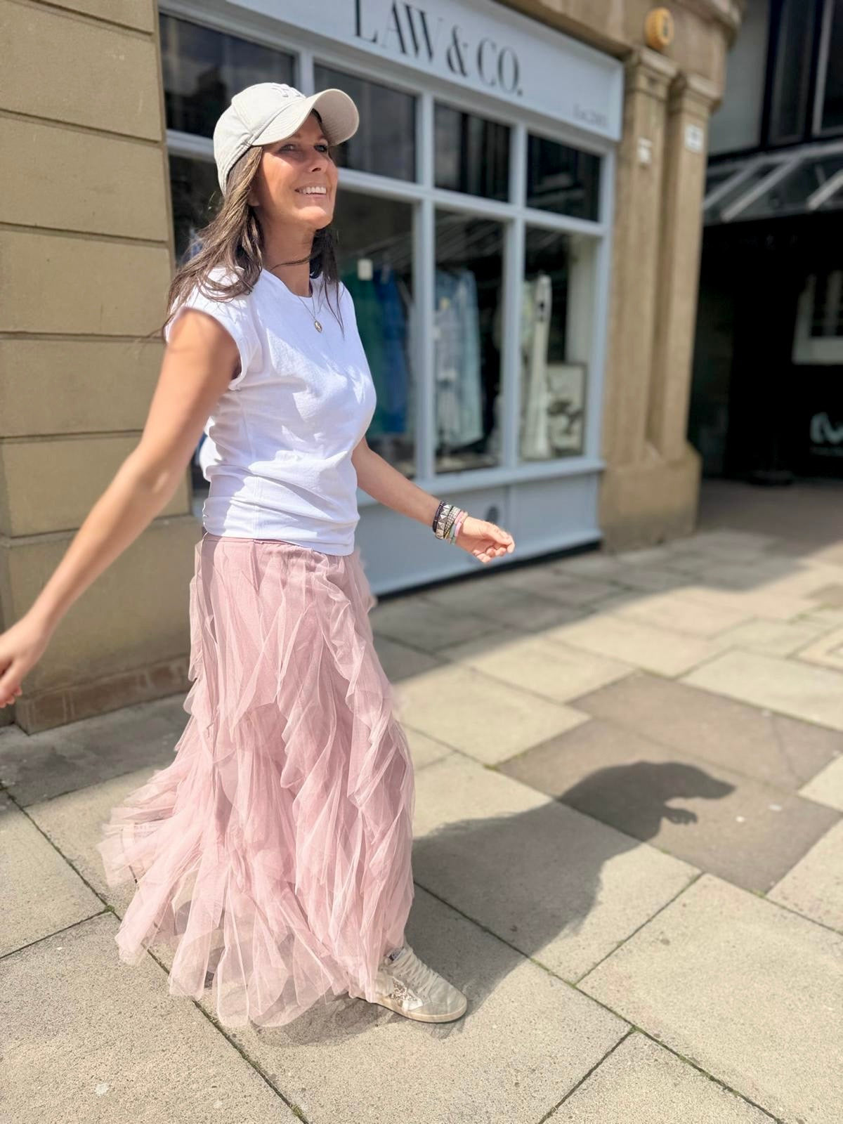 Rosalie Tulle Midi Skirt - Dusky Pink