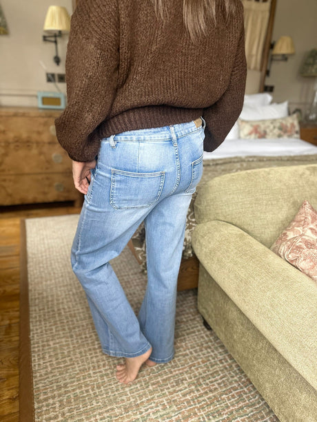 Crush Wide Leg - Light Denim