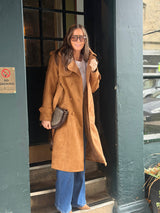 Tabitha Faux Suede Trench - Tan