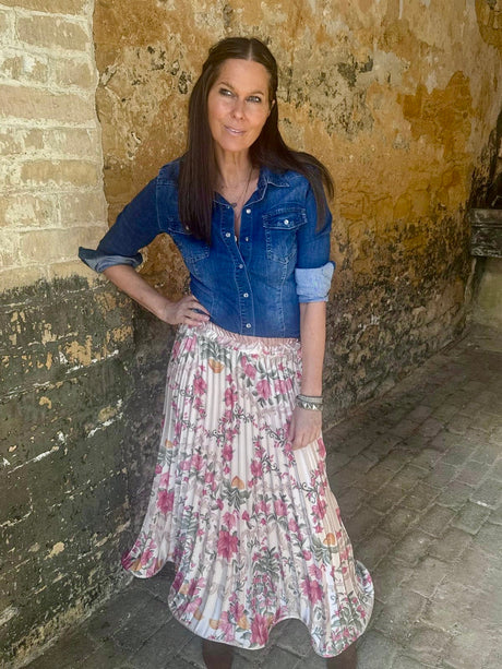 Toni Vintage Floral Skirt - Magnolia