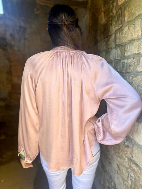 Kaite Silk Blend Blouse Powder Pink