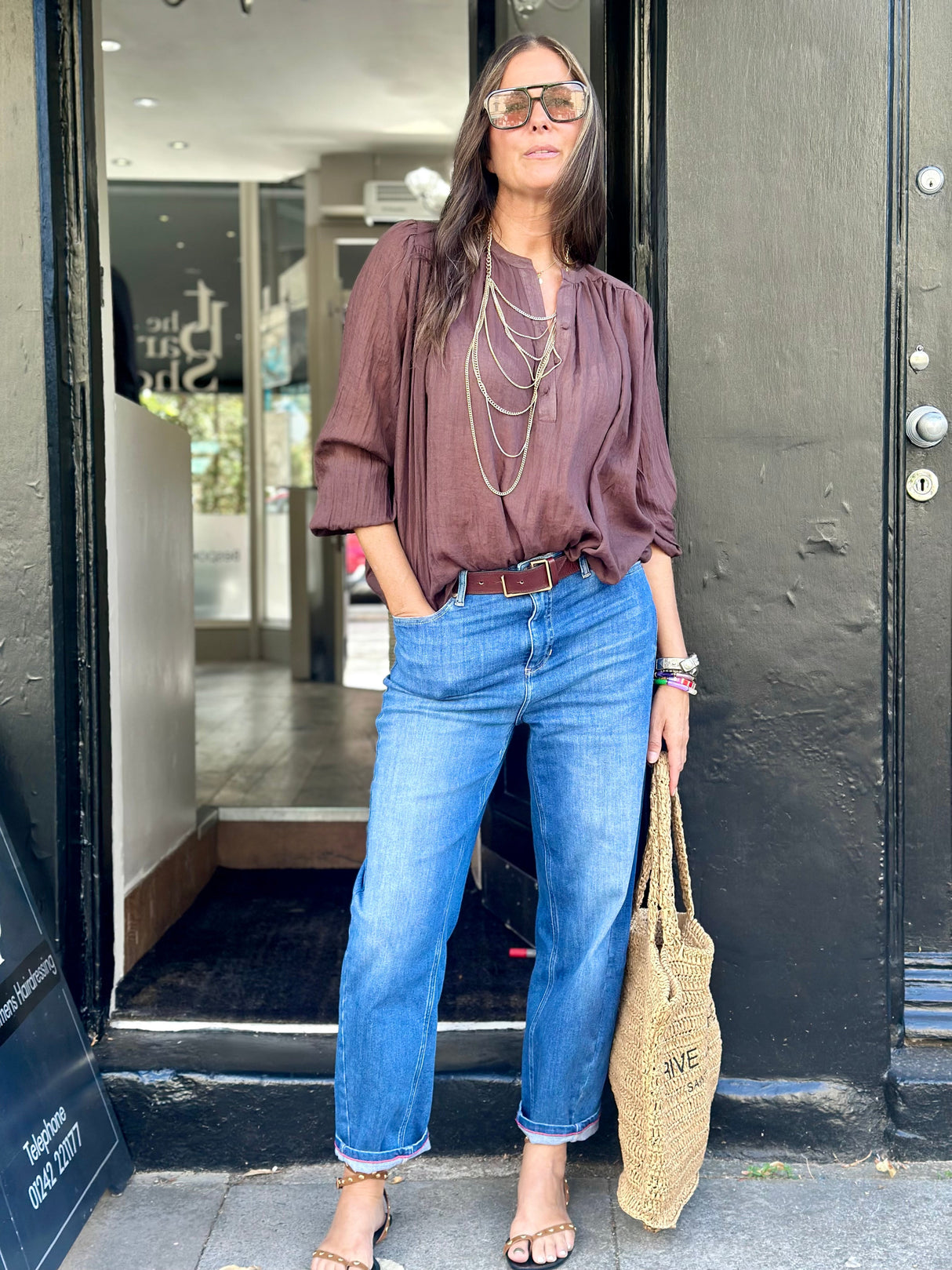 JoJo Floaty Blouse - Chocolate
