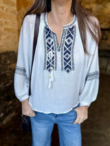 Riley Printed Boho Blouse