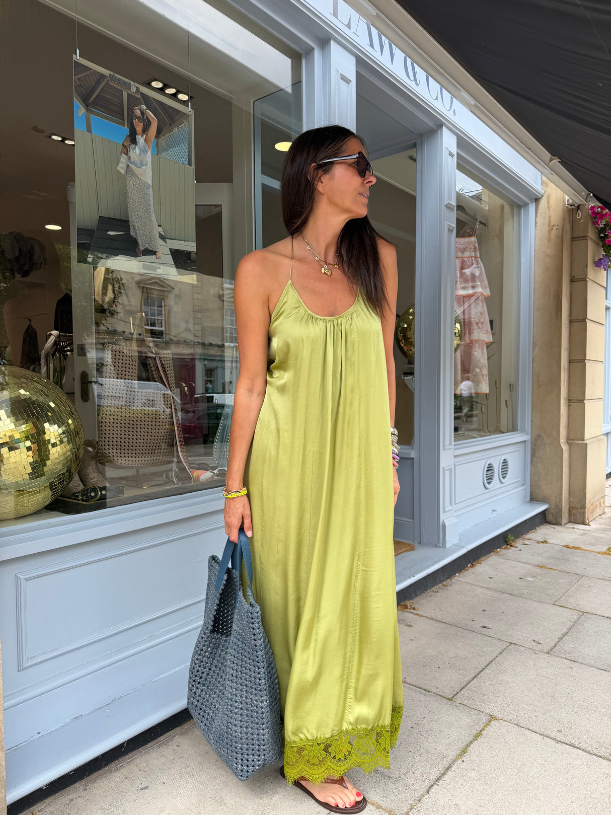 Posie Slip Dress - Green