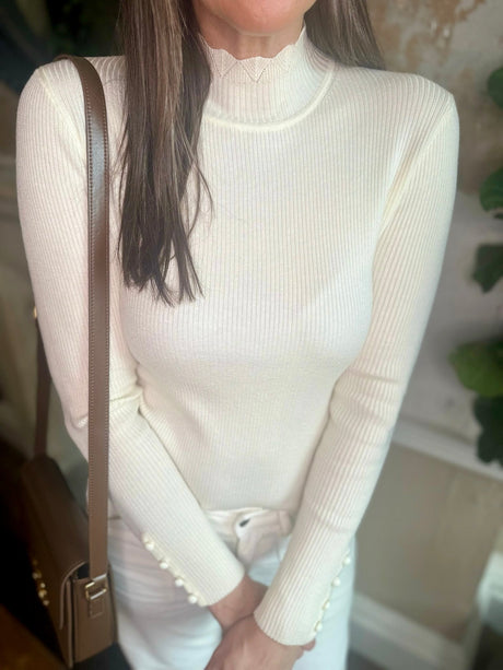 Claire Turtle Neck Knit - Cream