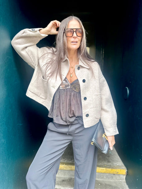 Reece Cropped Jacket - Neutral