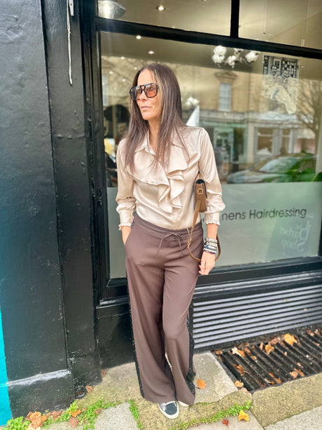 Tempest Pant - Chocolate With Black Sequin