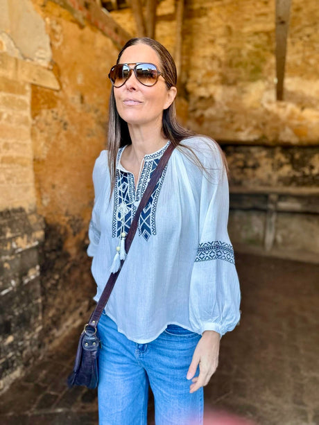 Riley Printed Boho Blouse