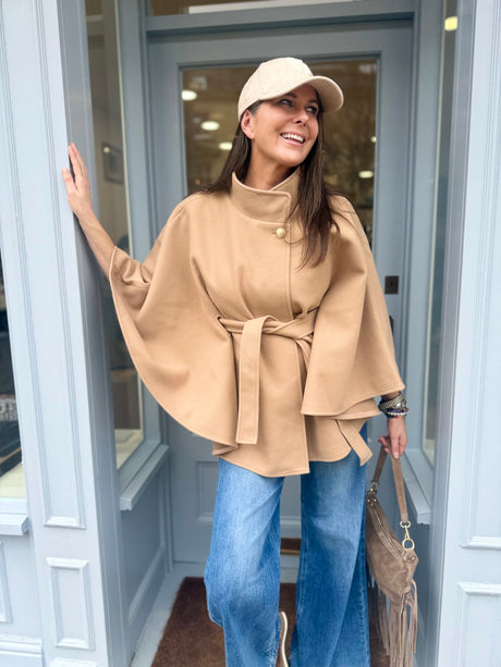 Spring Camel Tie Cape
