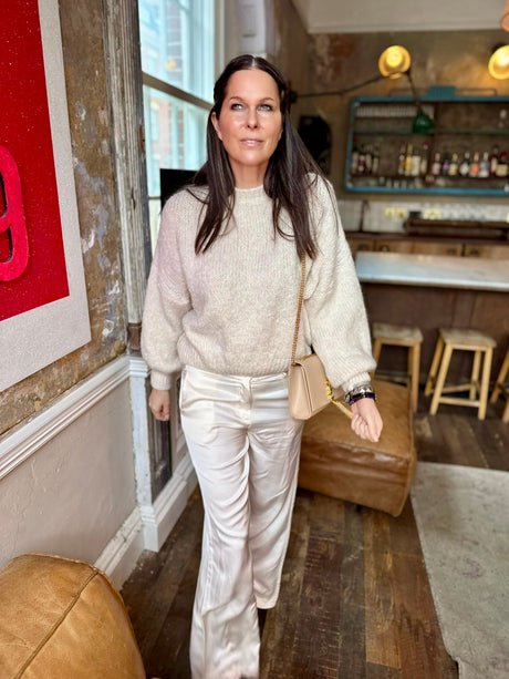 Kaite Silk Blend Pant Ivory