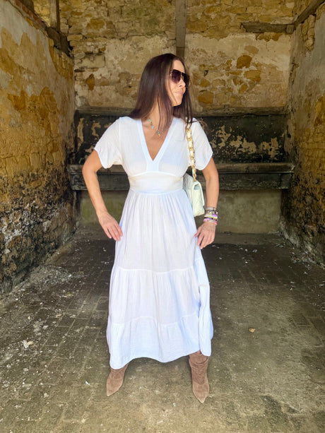 Noa Lightweight Maxi Dress - White