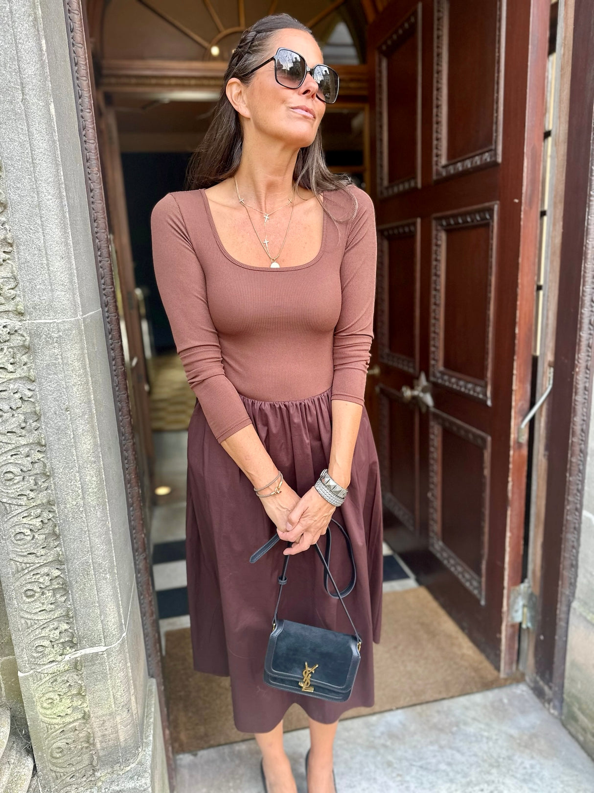 April LS Dress Chocolate
