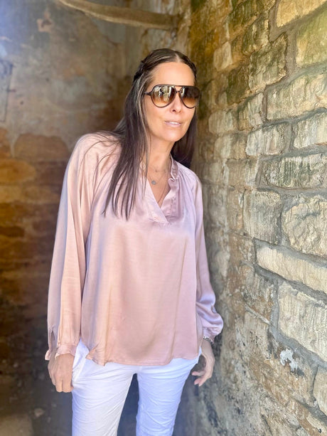 Kaite Silk Blend Blouse Powder Pink