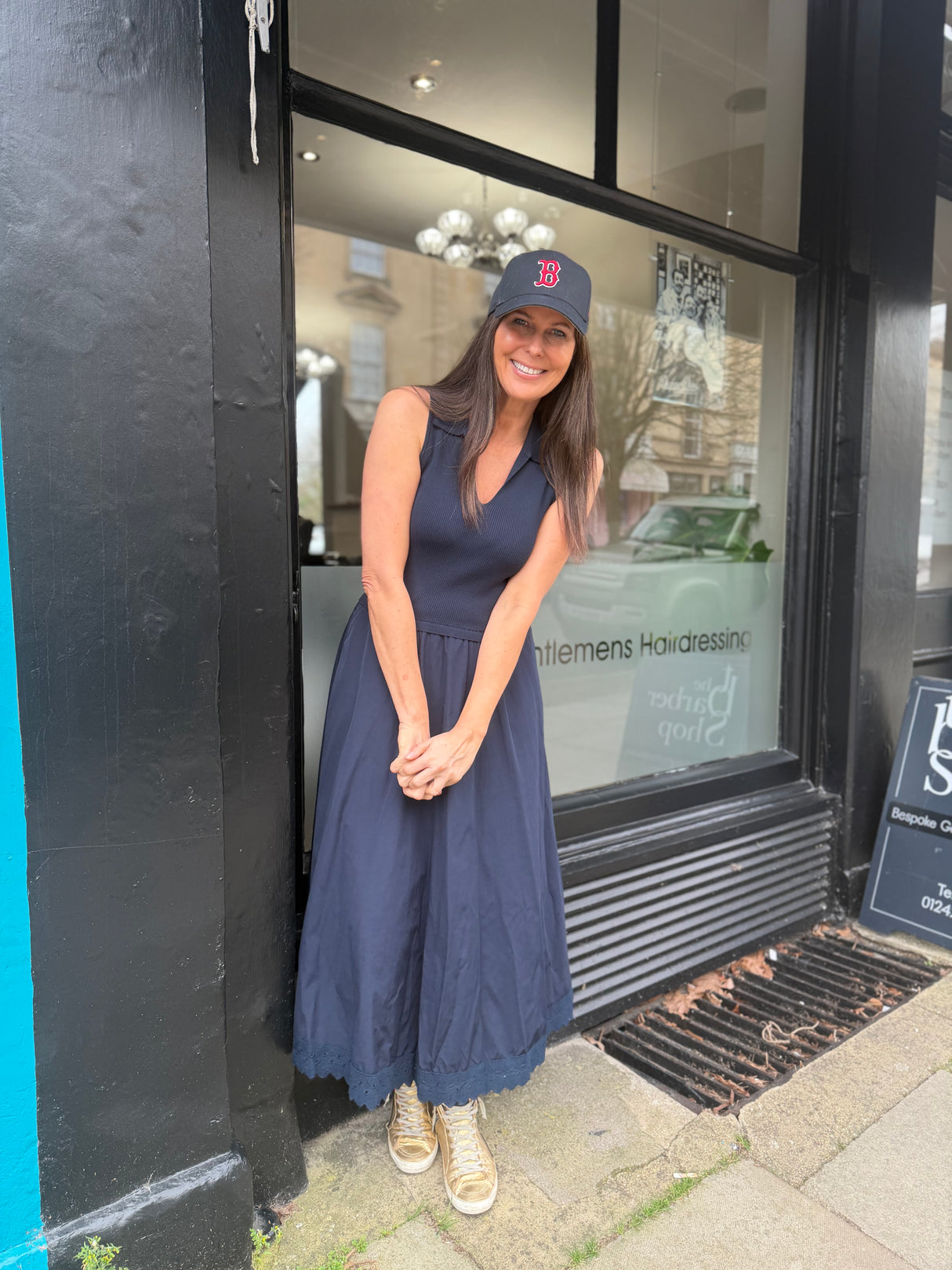 Ash Midi Dress - Navy