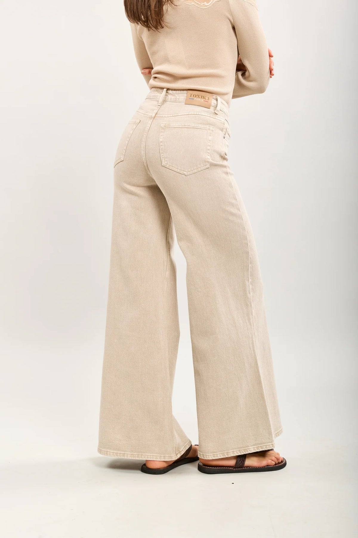 Ibiza Wide Leg Jean - Stone
