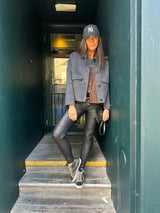 Jean Lux Leather Look Black