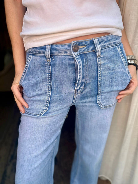 Crush Wide Leg - Light Denim