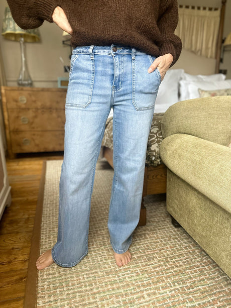 Crush Wide Leg - Light Denim
