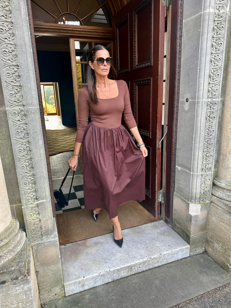 April LS Dress Chocolate
