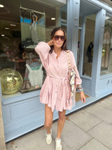 Minnie Cotton Mini Dress - Soft Pink