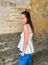 Quinn Shirred Top - Natural