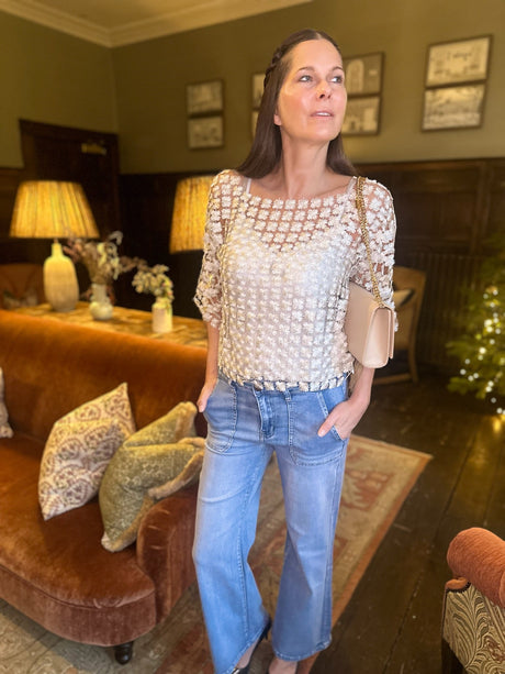Crush Wide Leg - Light Denim