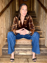 Victoria Velvet Blazer - Bronze