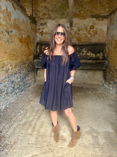 Off The Shoulder Dress - Black