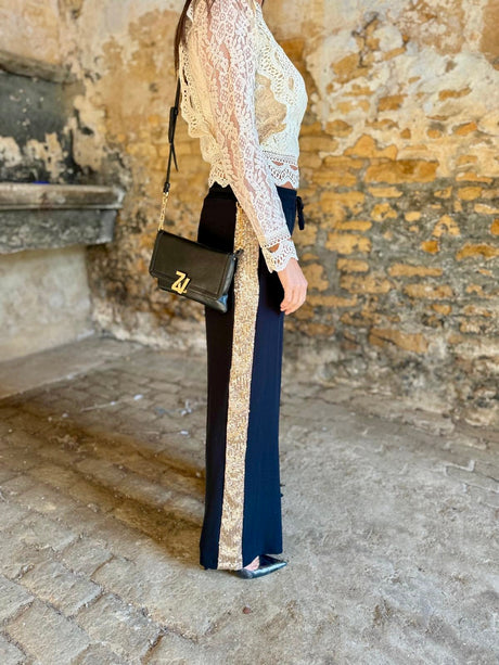 Tempest Pant - Black With Gold Sequin