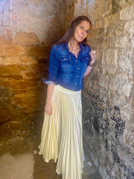 Sue Pleated Skirt - Vanilla