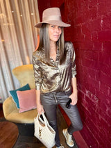 Jean Lux Leather Look Chocolate