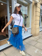 Rosalie Tulle Midi Skirt - Cobolt Blue
