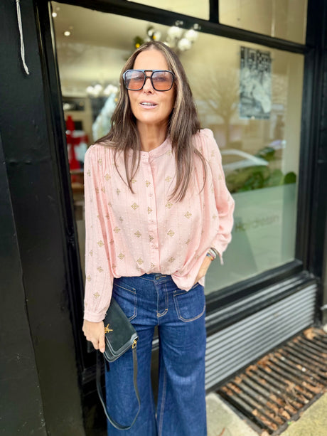 Greta Printed Blouse - Pink