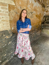 Toni Vintage Floral Skirt - Magnolia