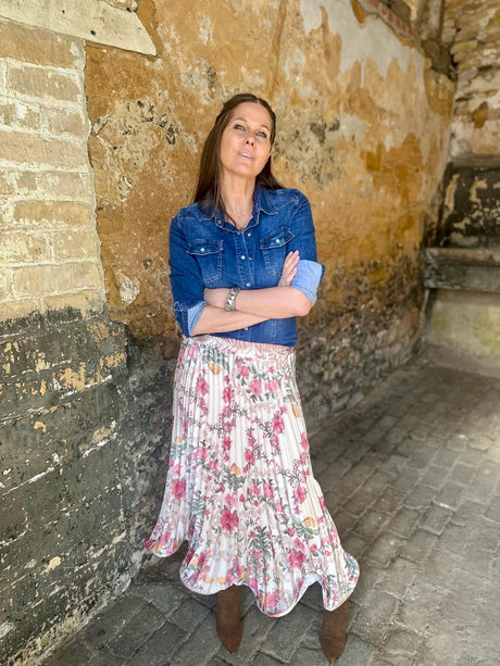 Toni Vintage Floral Skirt - Magnolia