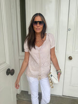 Florence Broiderie Anglaise Top - Stone