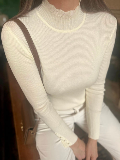 Claire Turtle Neck Knit - Cream