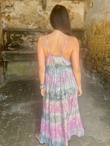 Crystal Metallic Maxi Dress - Hot Pink