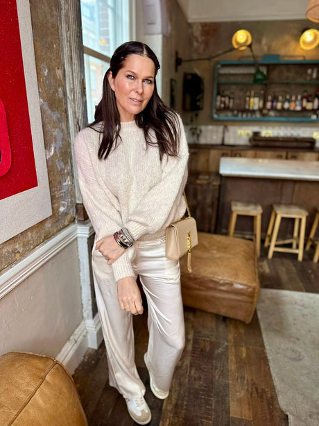 Kaite Silk Blend Pant Ivory