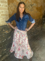 Toni Vintage Floral Skirt - Magnolia