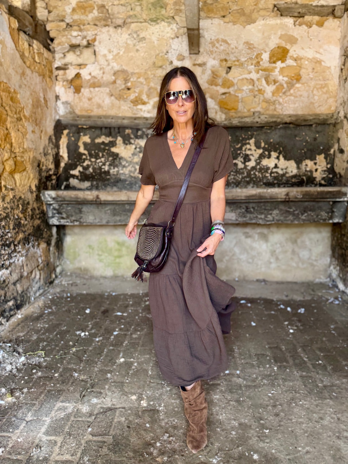 Noa Lightweight Maxi Dress - Chocolate