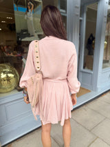 Minnie Cotton Mini Dress - Soft Pink