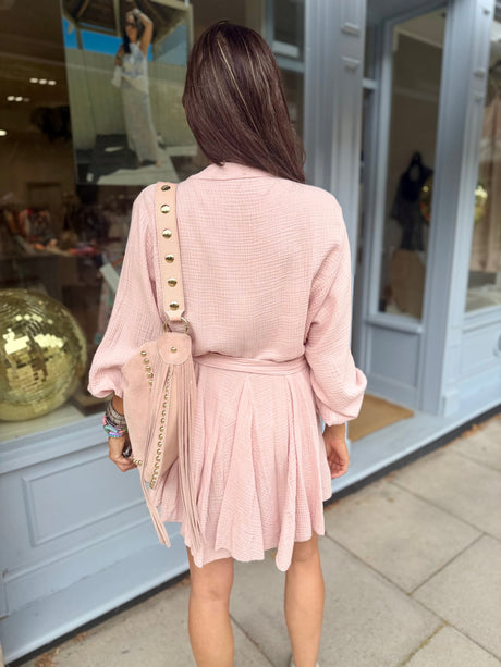 Minnie Cotton Mini Dress - Soft Pink