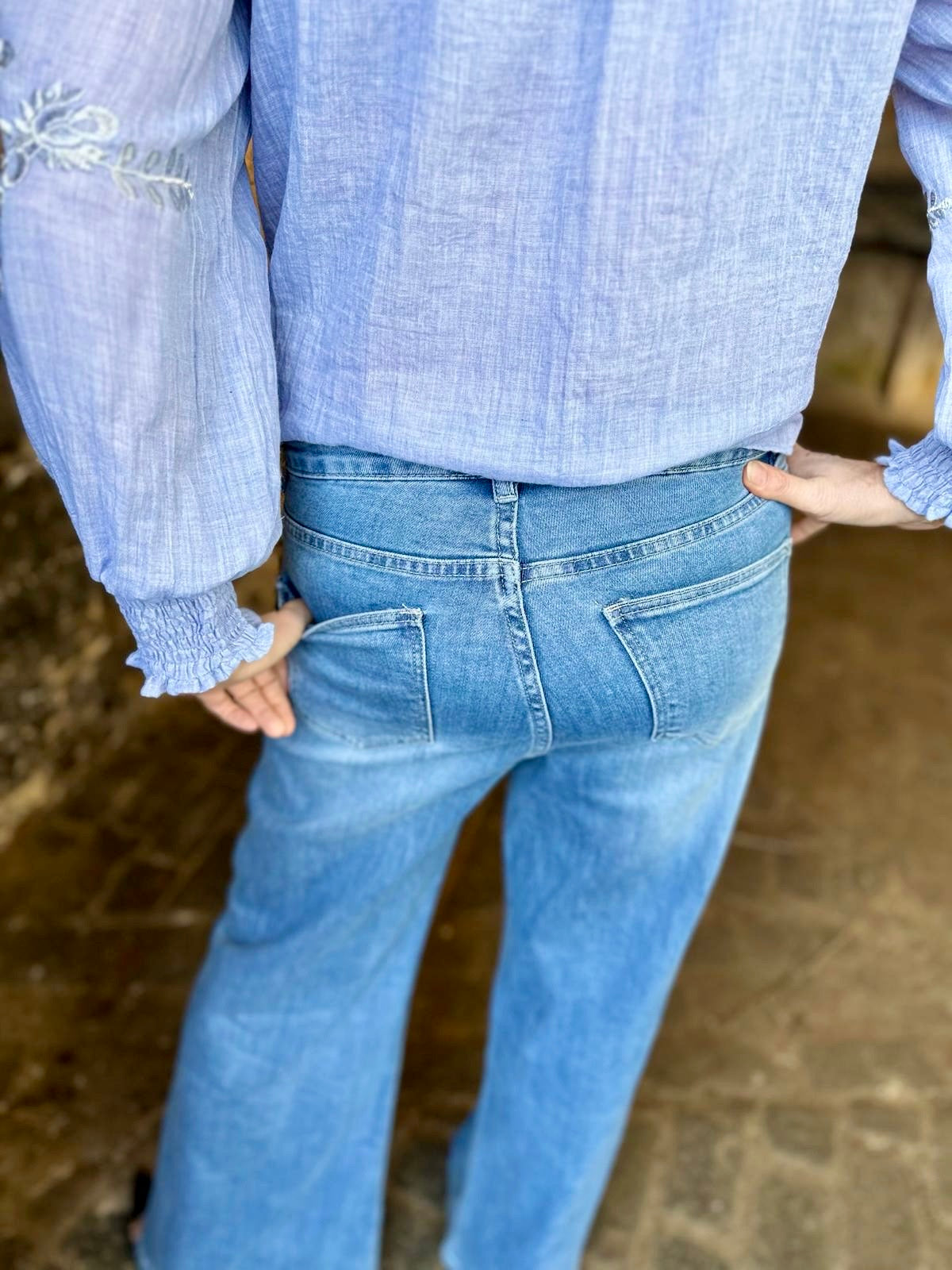 Neomie Embroidered Blouse Blue