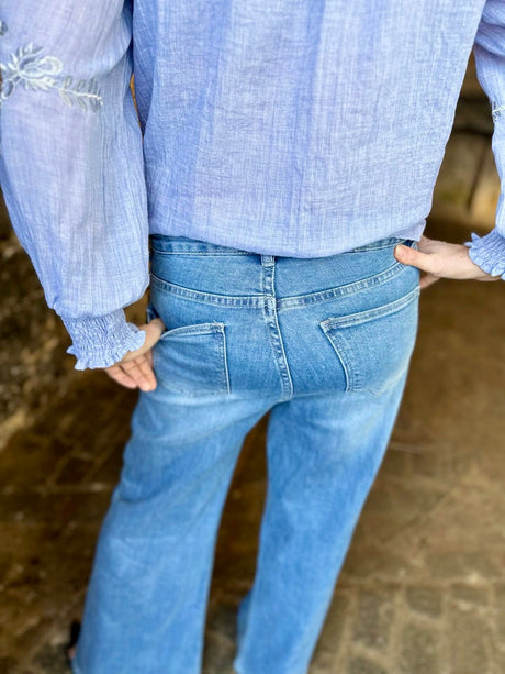 Neomie Embroidered Blouse Blue