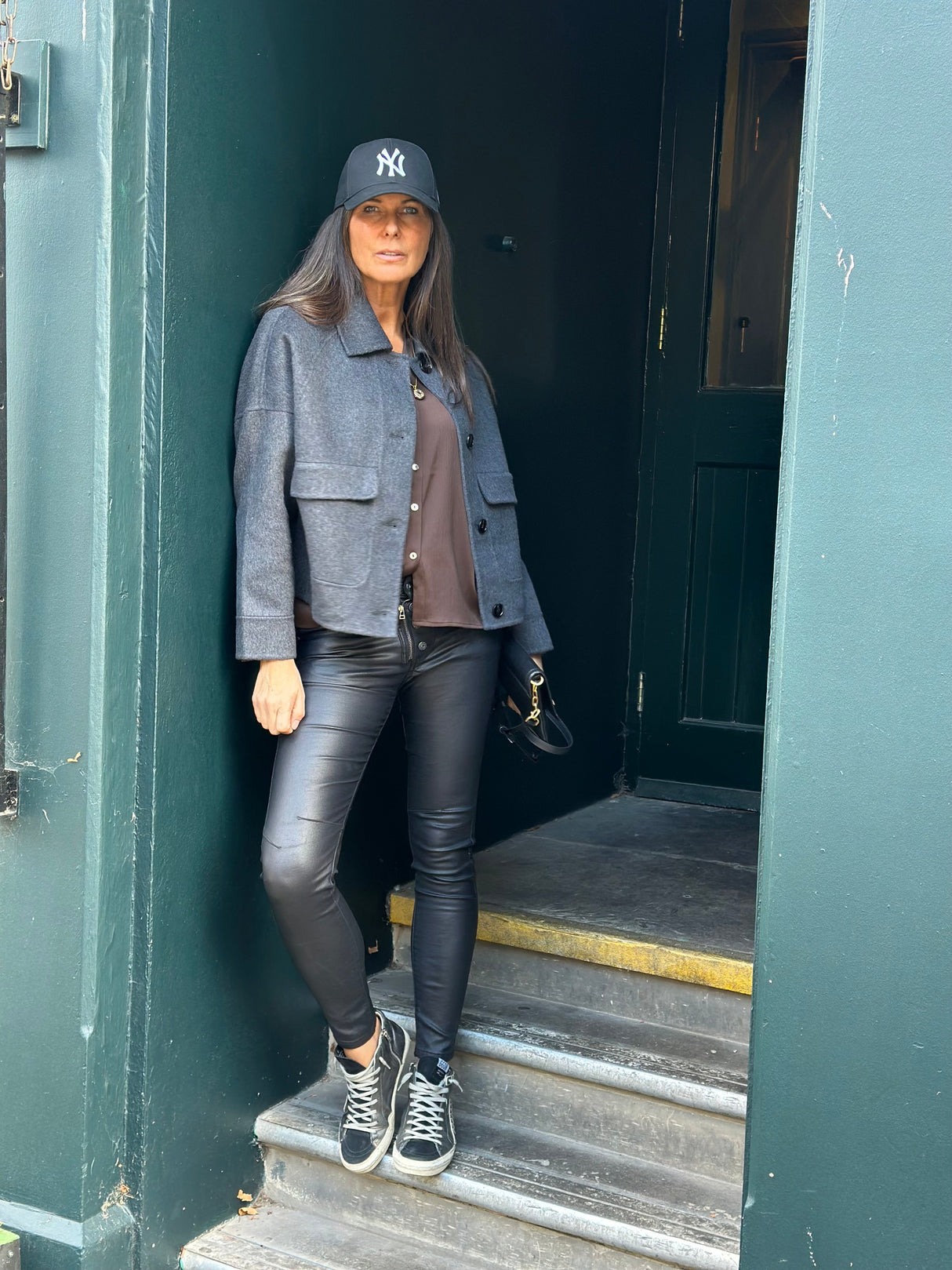 Jean Lux Leather Look Black